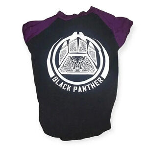 Blank Panther Dog T-Shirt Retro Wakanda - Black & Purple Marvel